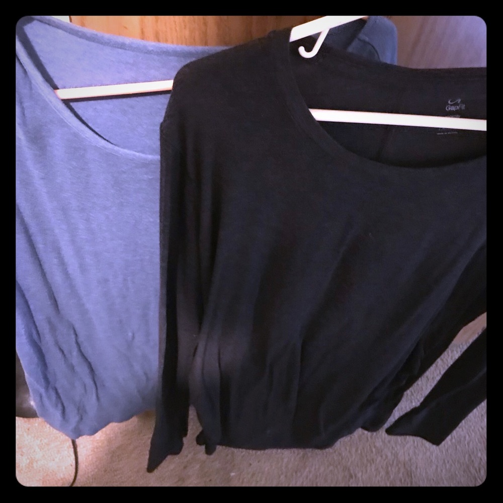 2 long sleeve maternity shirts